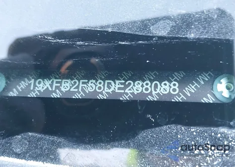 2013 Honda Civic Lx z USA, uszkodzony, nr VIN 19XFB2F58DE288088